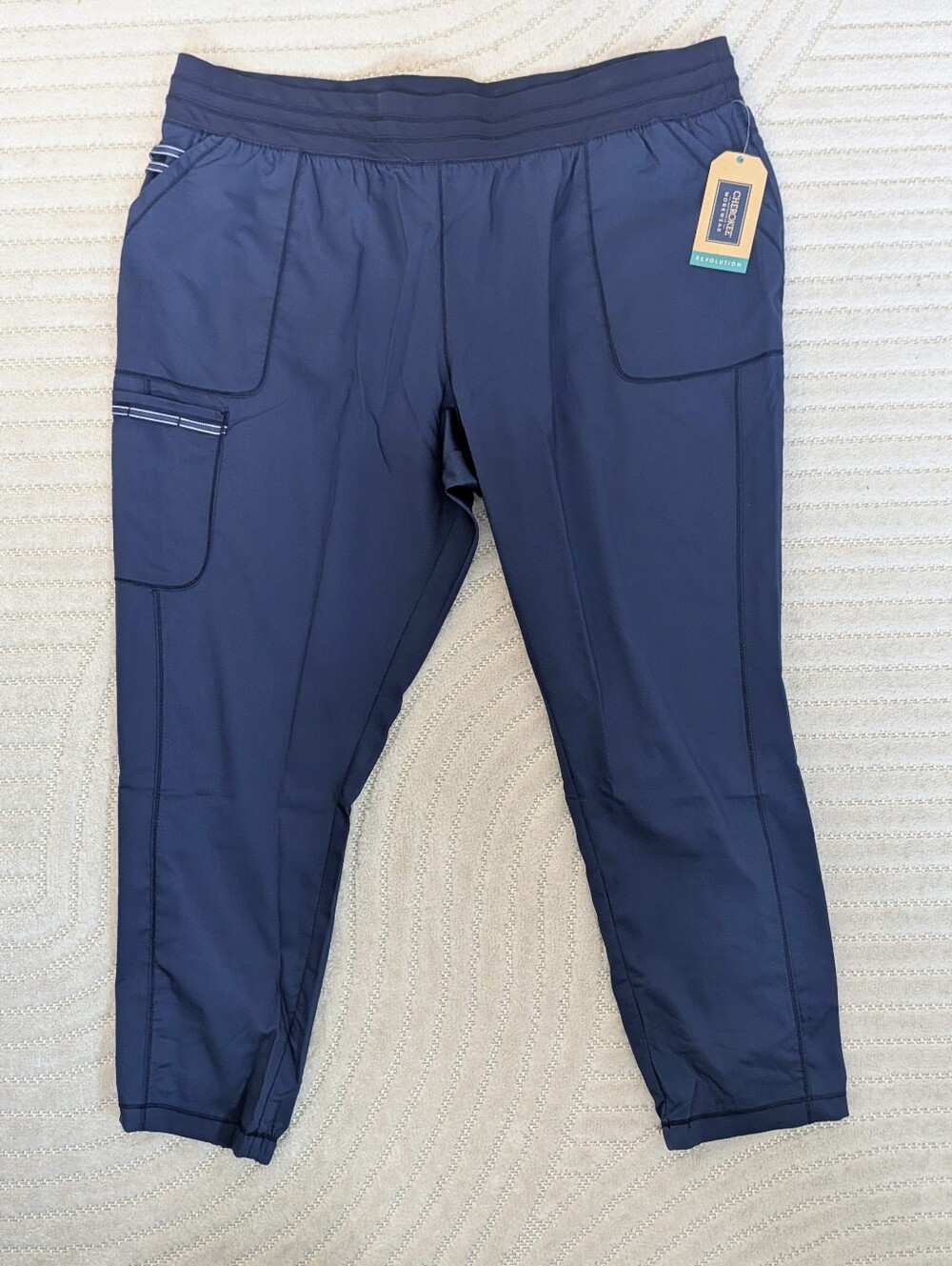 Cherokee Revolution Jogger Scrub Pants Navy Blue Pockets Women size 3XL  NWT